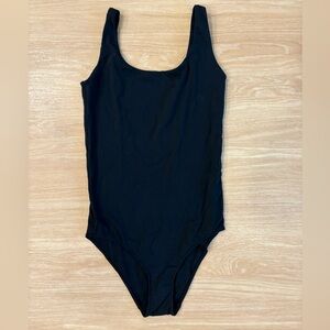 Everlane Supima Cotton Scoop Back Bodysuit Black Size S Minimalist Capsule Basic